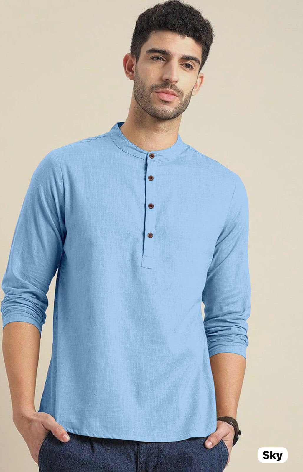 Short Casual Khadi Linen Kurta