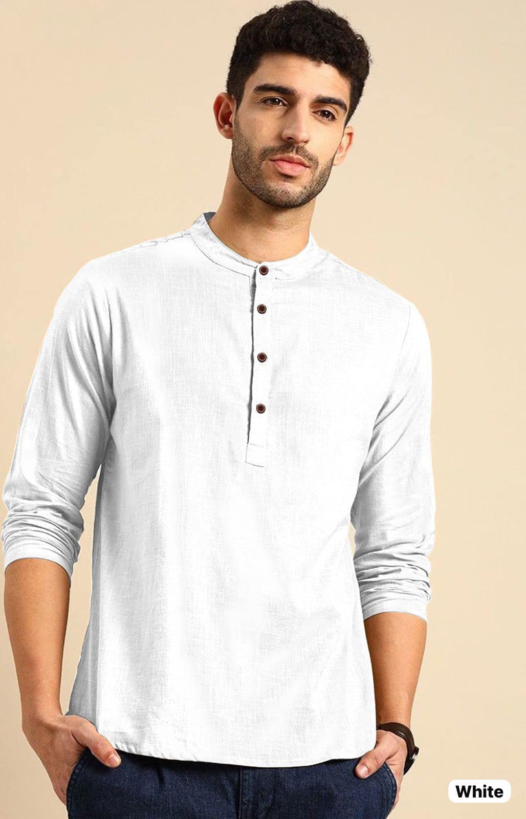 Short Casual Khadi Linen Kurta