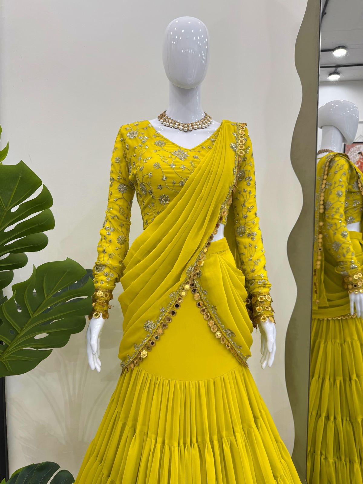 Lemon Green Lehenga Anarkali Suit