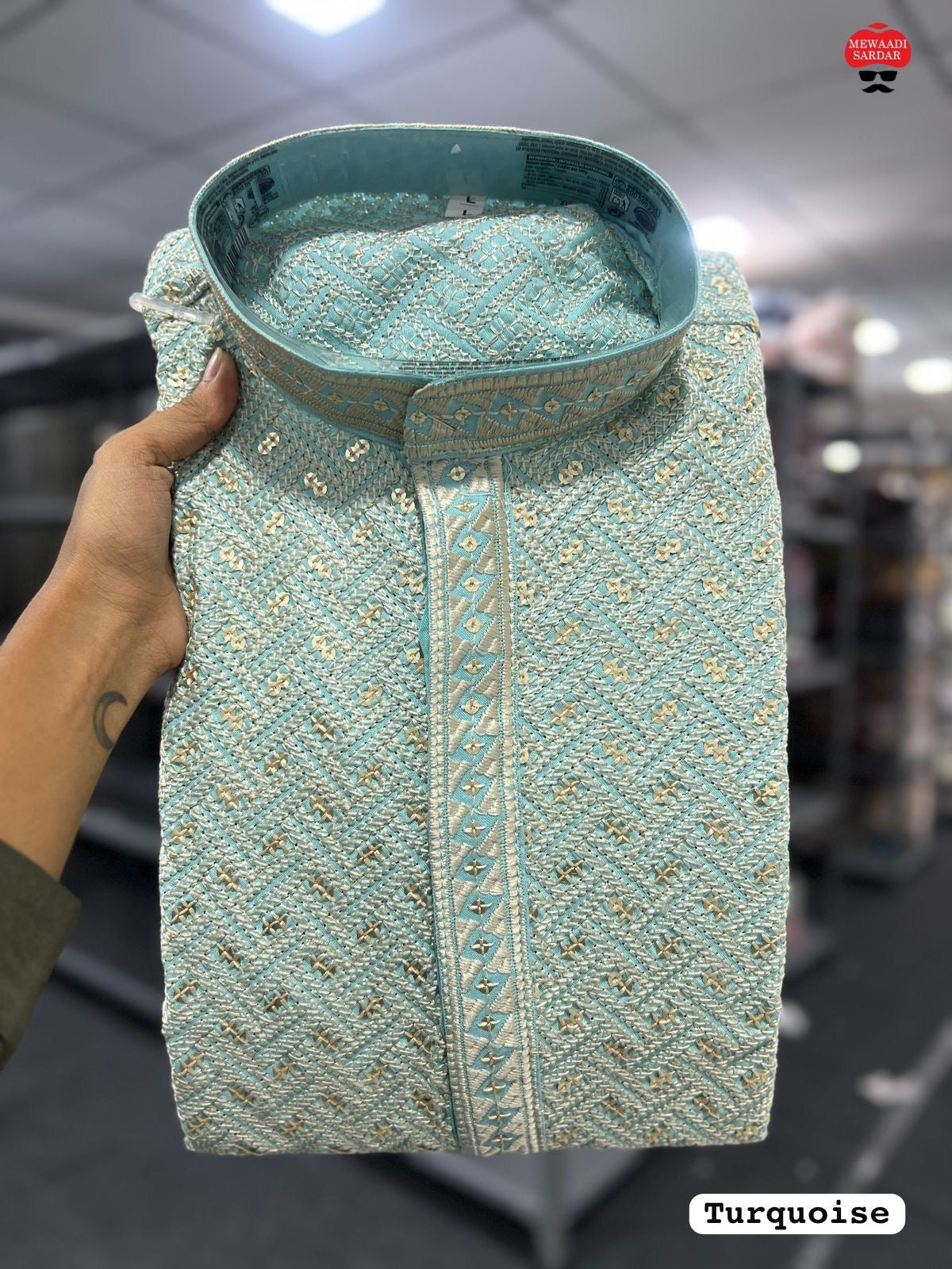 Mint green chikankari Kurta pajama set