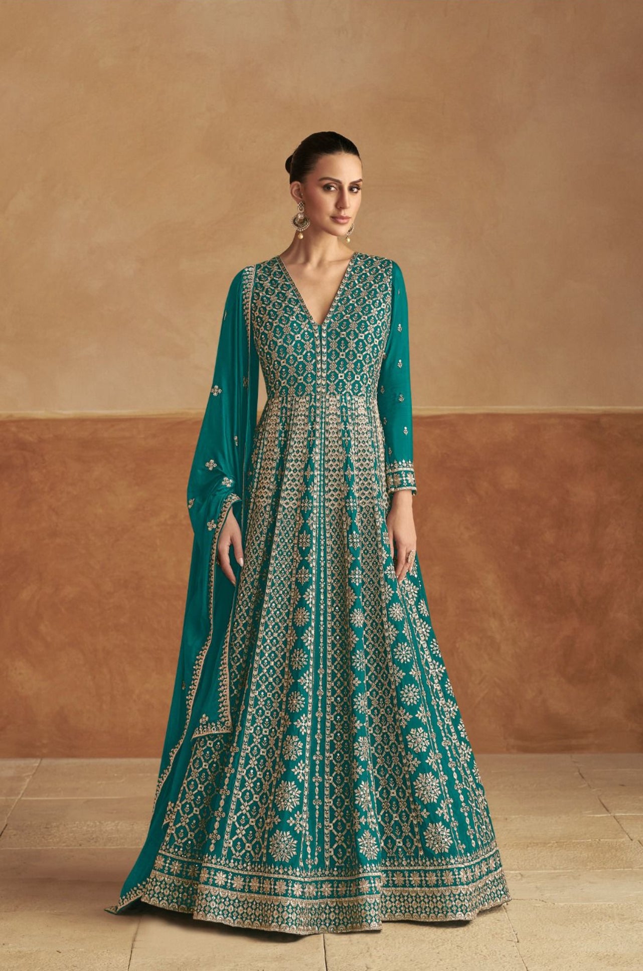 Teal Anarkali