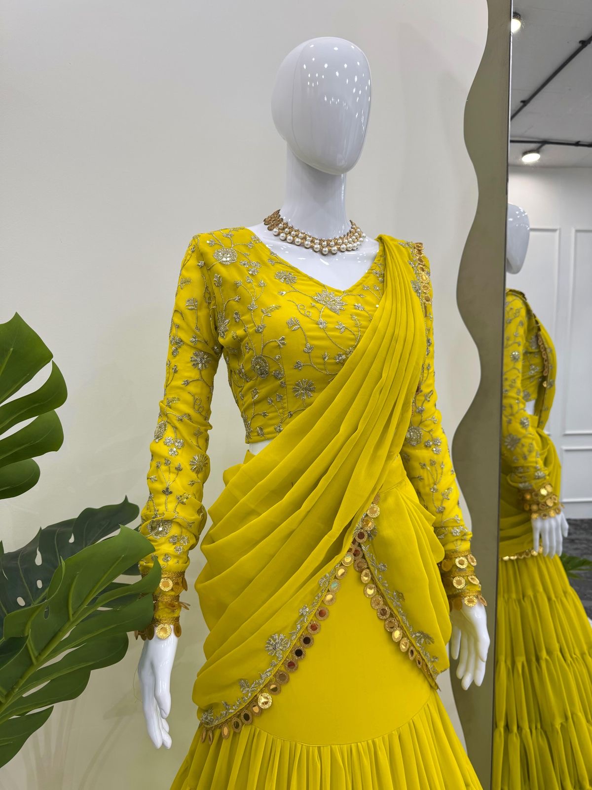 Lemon Green Lehenga Anarkali Suit