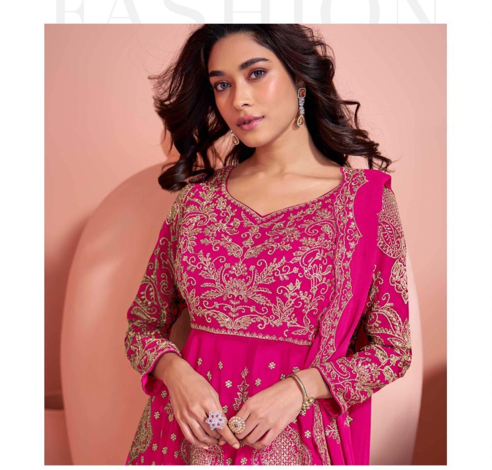 Maroon Embroidered Sharara Suit