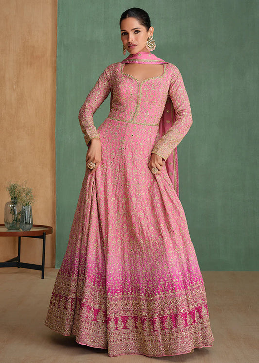 Pink Anarkali dress 