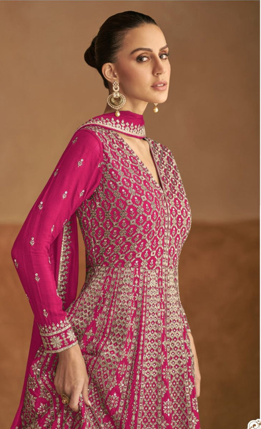 Hot pink anarkali