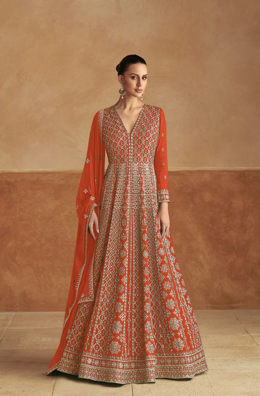 Orange Anarkali dress