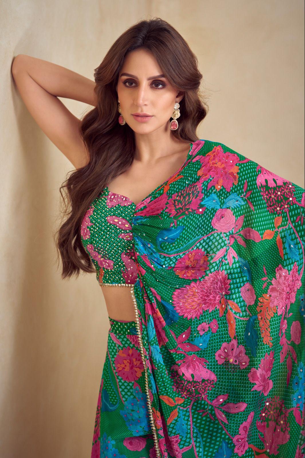 Green Indowestern 2 pc Set