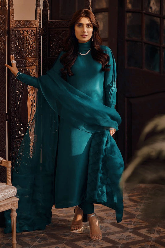 Green Raw silk sherwani suit