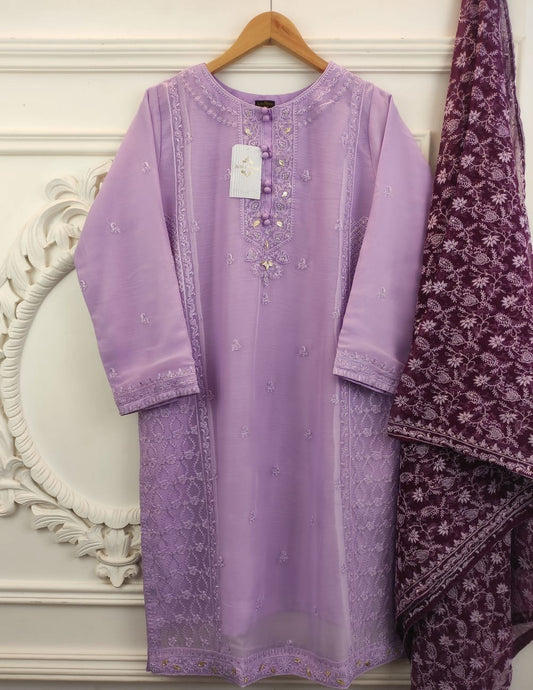 Purple Chiffon AghaNoor’s Two Piece