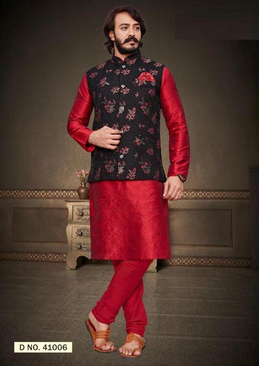 Men's Red kurta pajama set