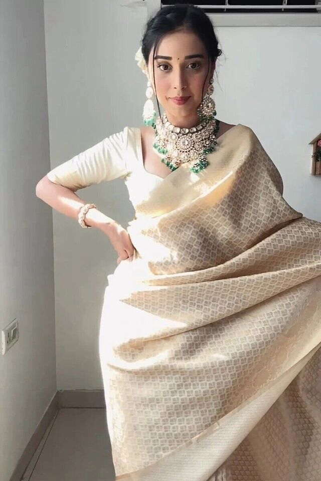 Golden Litchi Silk Ready to Wear Saree